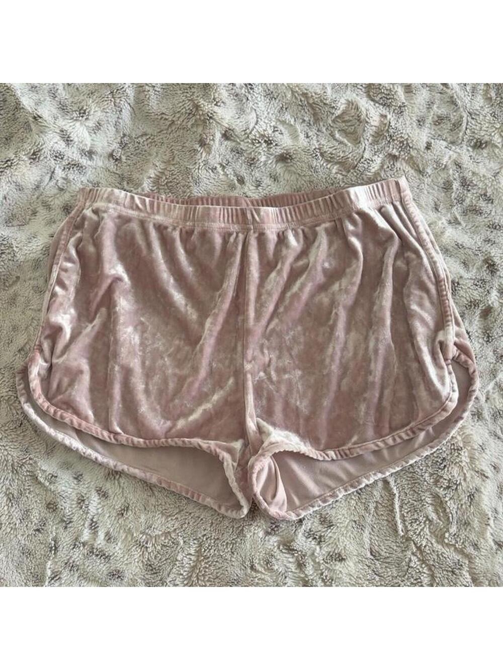 rue 21 pink plush velvet shorts
